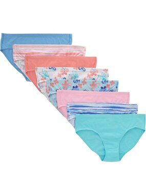 Organic Cotton Girls' & Toddler Underwear Set, Briefs & Hipsters, 8-Pack Comfort